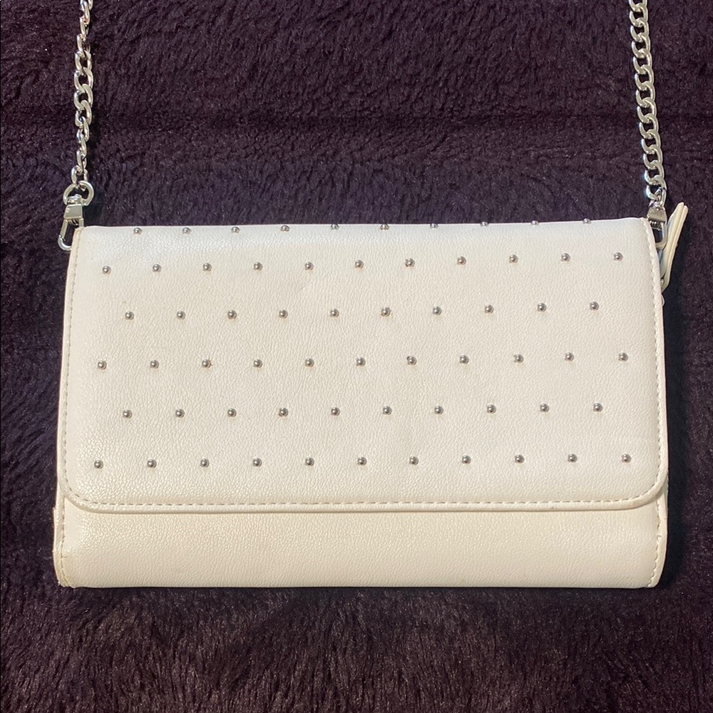 Elegant Cream Studded Women's Bag